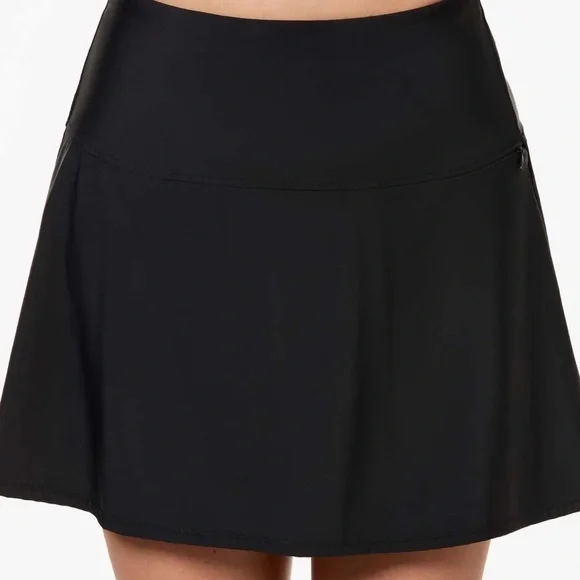 🆕 Miracle Suit Fit & Flair Swim Skirt with Zip Pocket Size 8 Black